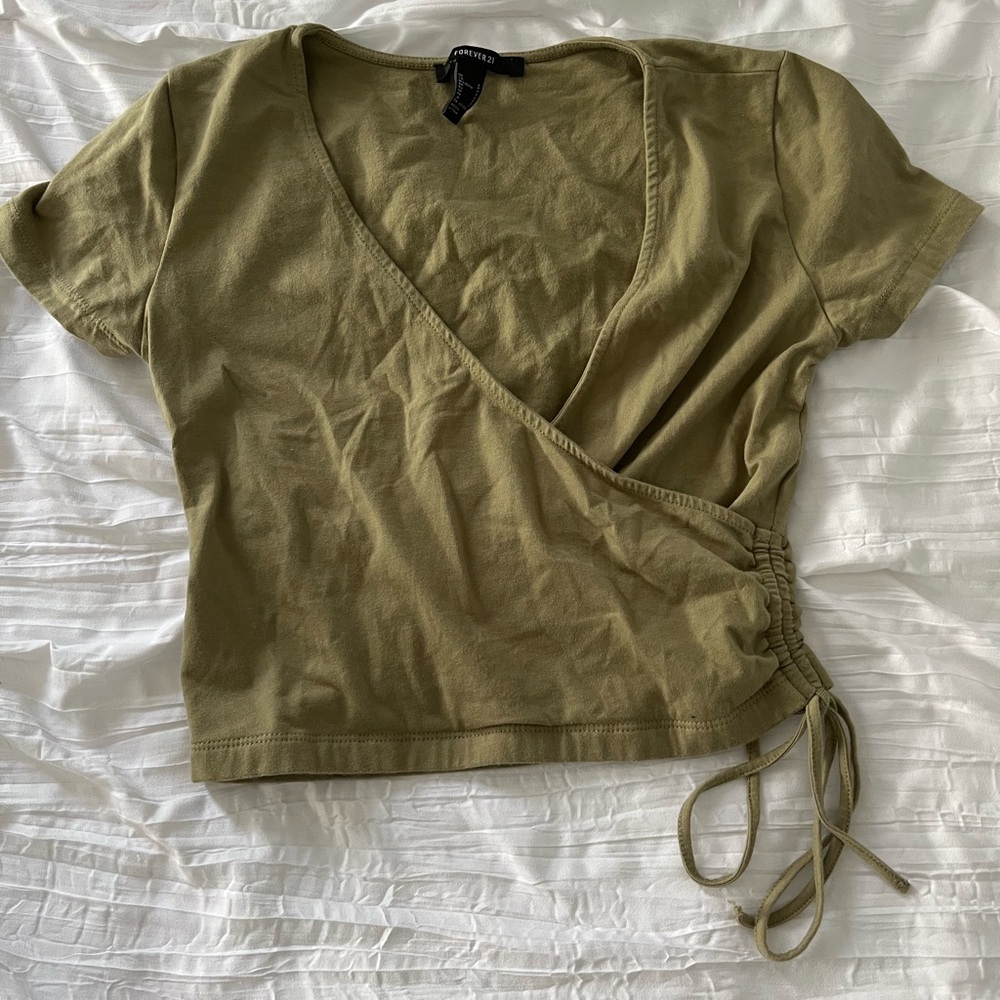 Forever 21 Green Wrap Blouse